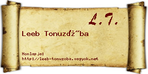 Leeb Tonuzóba névjegykártya